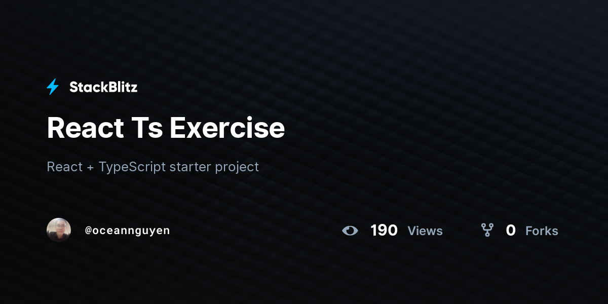React Ts Exercise - StackBlitz