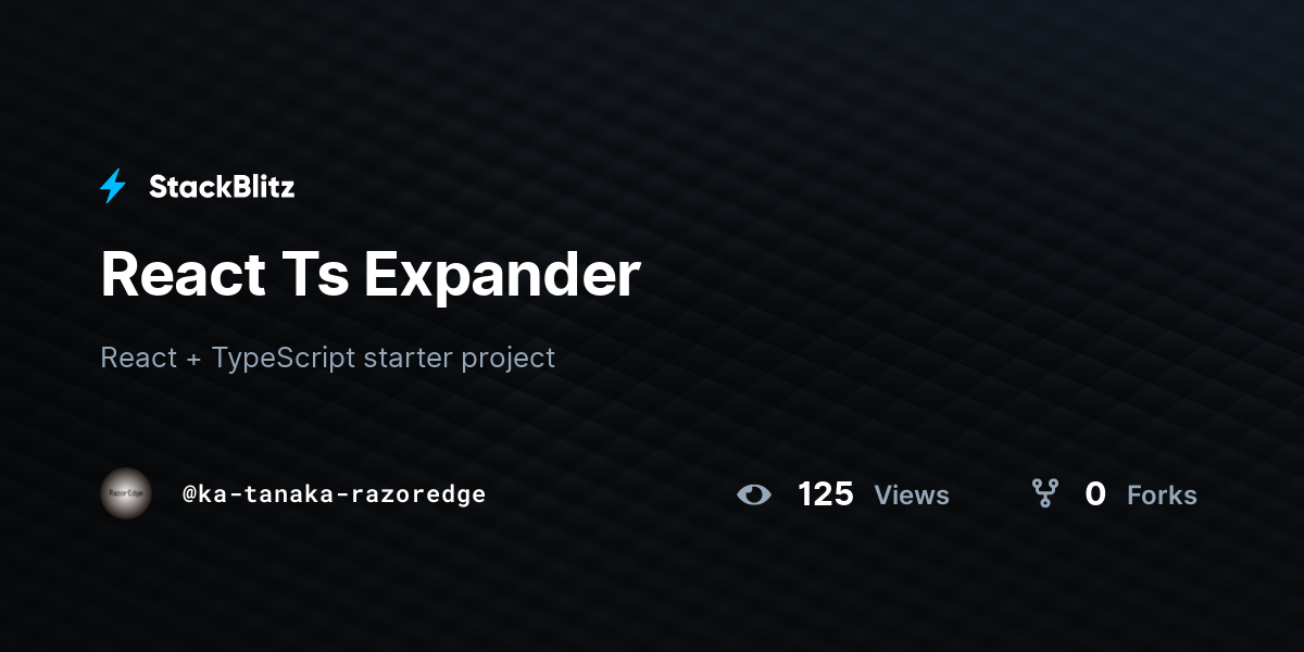 React Ts Expander - StackBlitz