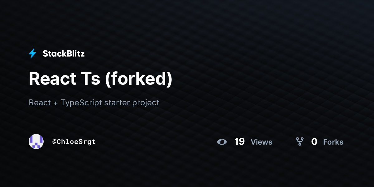React Ts (forked) - StackBlitz
