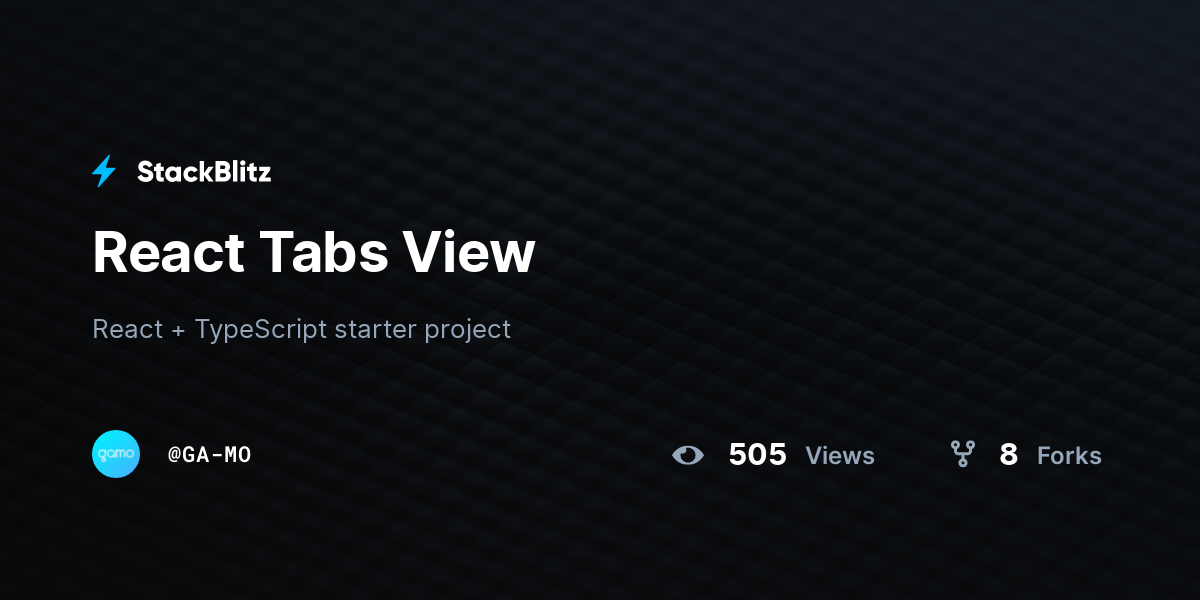 React Tabs View - StackBlitz