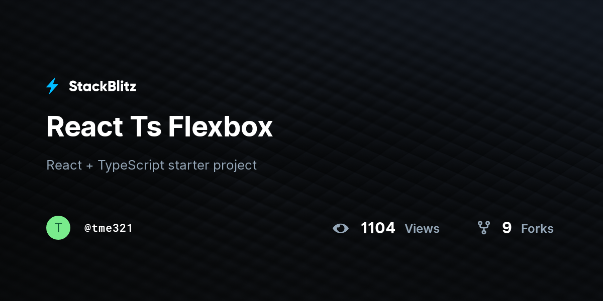 React Ts Flexbox - StackBlitz