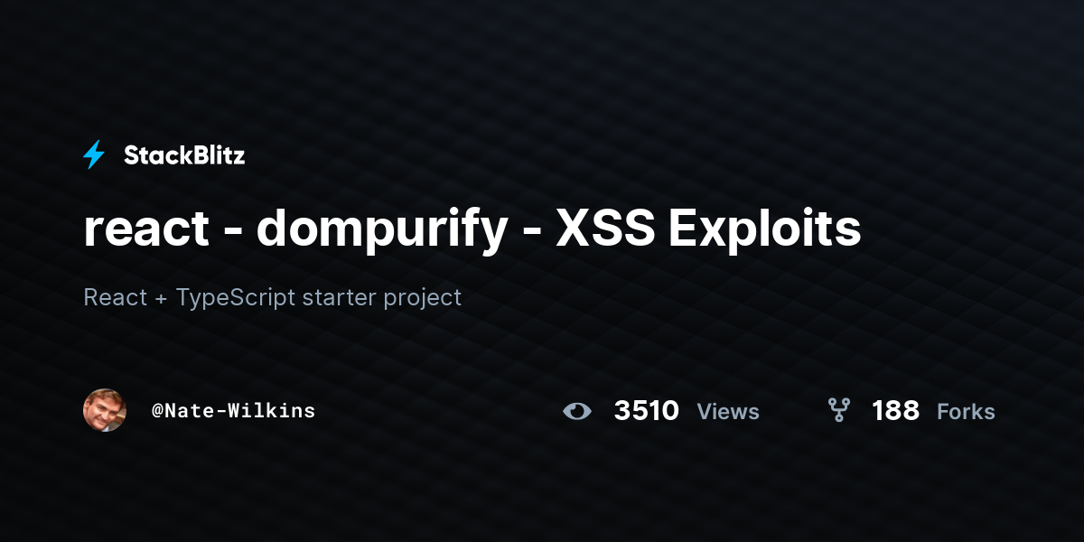 react-dompurify-xss-exploits-stackblitz