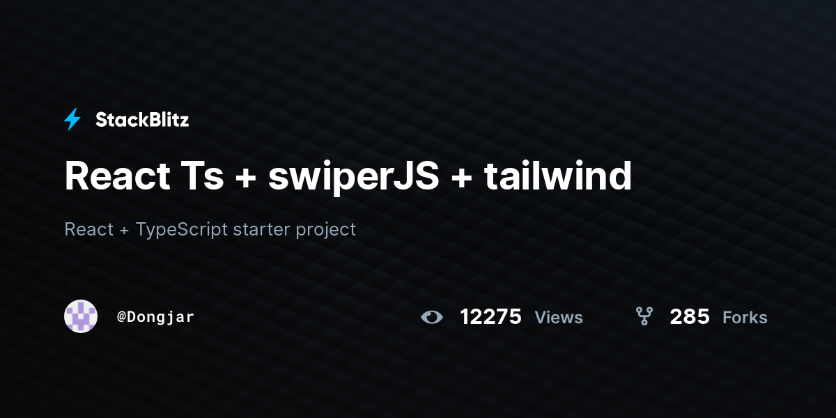 React Ts + swiperJS + tailwind - StackBlitz