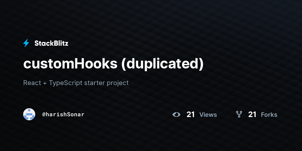 customHooks (duplicated) - StackBlitz