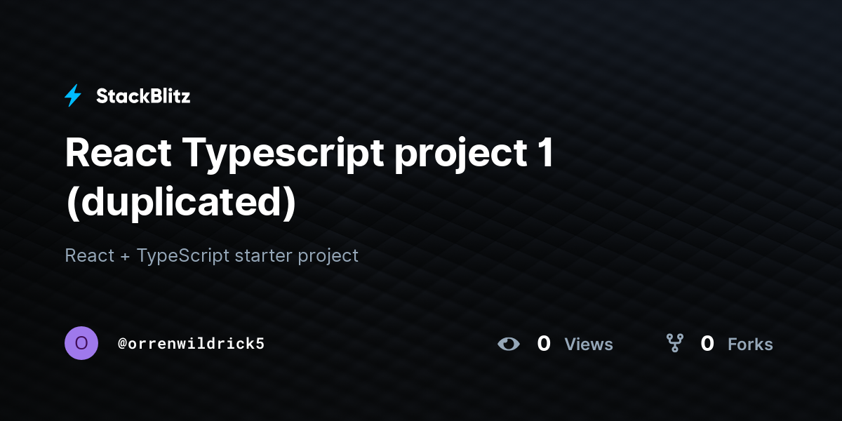 React Typescript project 1 (duplicated) - StackBlitz