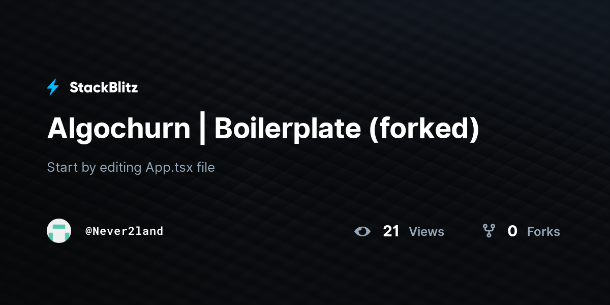 Algochurn | Boilerplate (forked) - StackBlitz