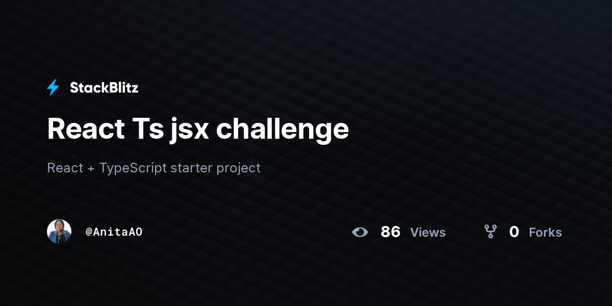 React Ts jsx challenge - StackBlitz