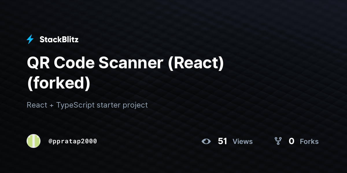 QR Code Scanner (React) (forked) - StackBlitz