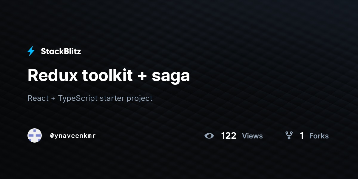Redux toolkit + saga - StackBlitz