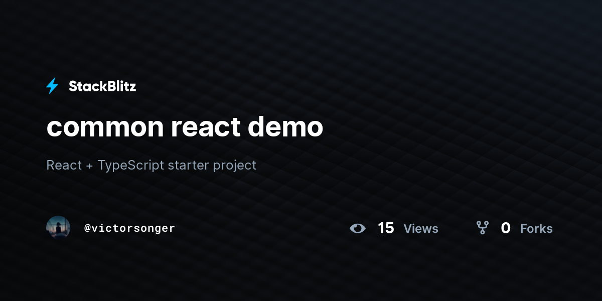 common react demo - StackBlitz