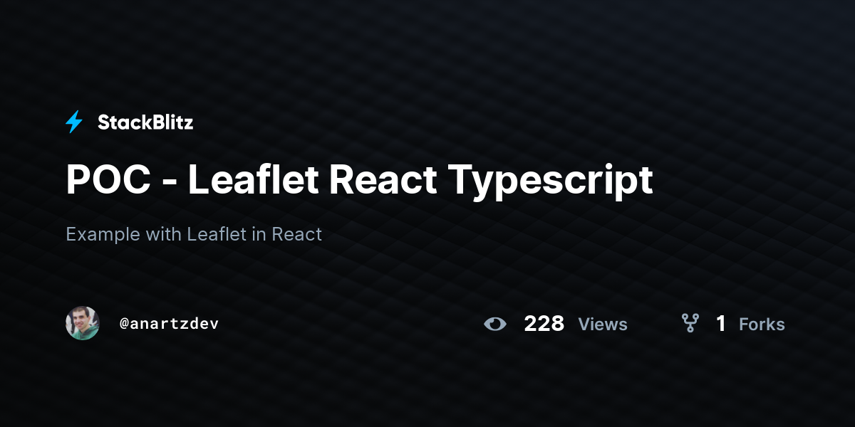 POC - Leaflet React Typescript - StackBlitz