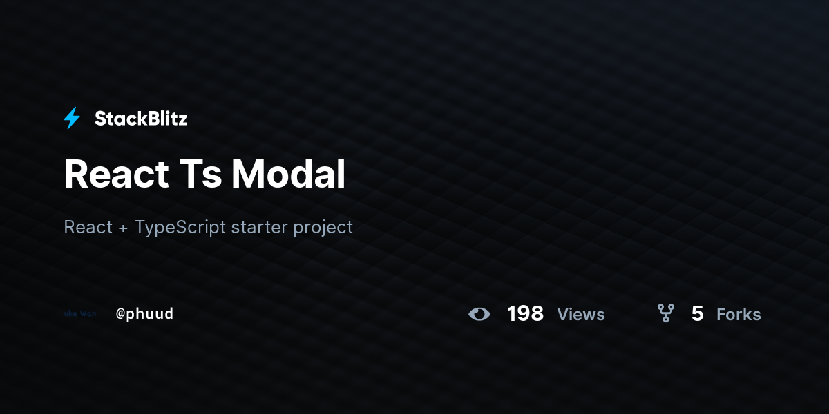 React Ts Modal - StackBlitz