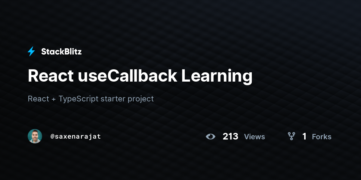 React usecallback learning stackblitz
