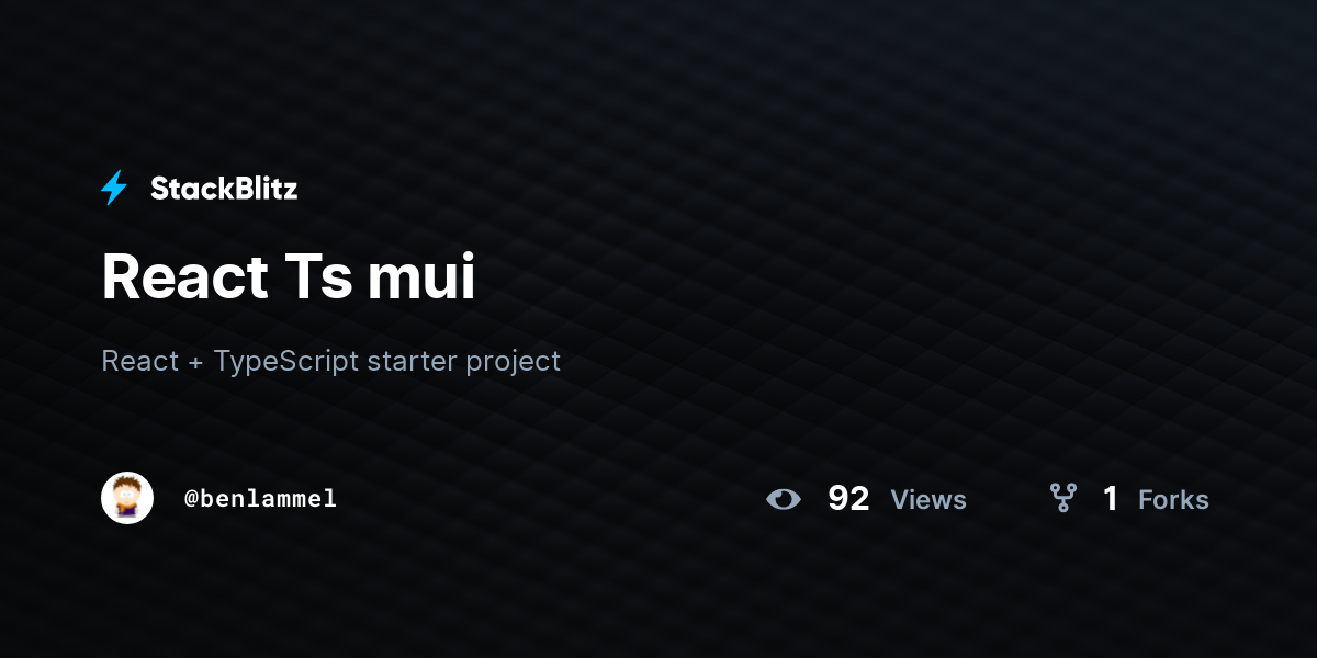 React Ts mui - StackBlitz