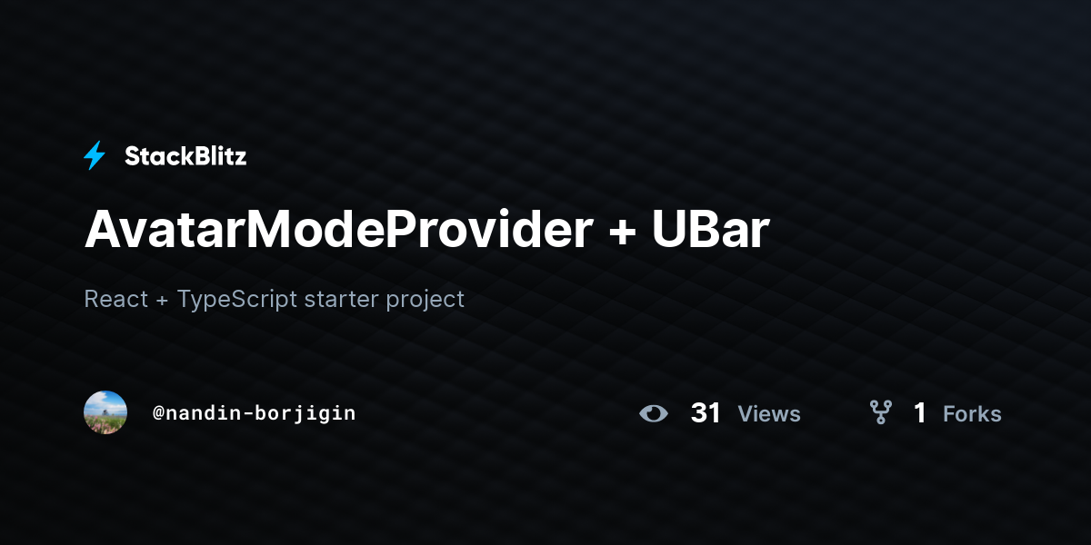 AvatarModeProvider + UBar - StackBlitz