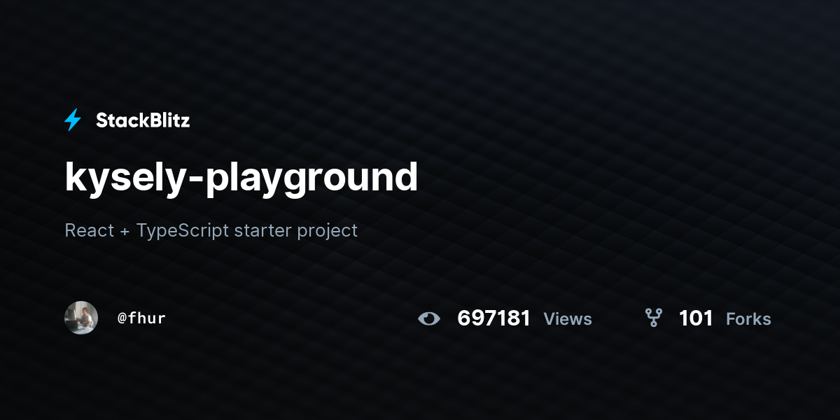 kysely-playground - StackBlitz