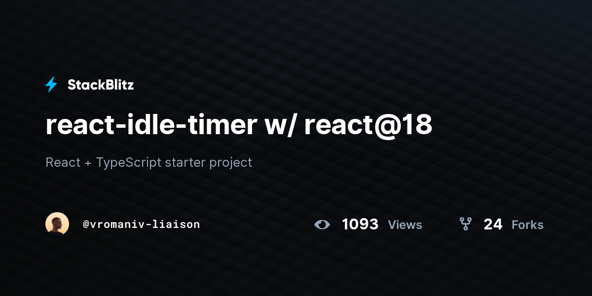 reactidletimer w/ react18 StackBlitz