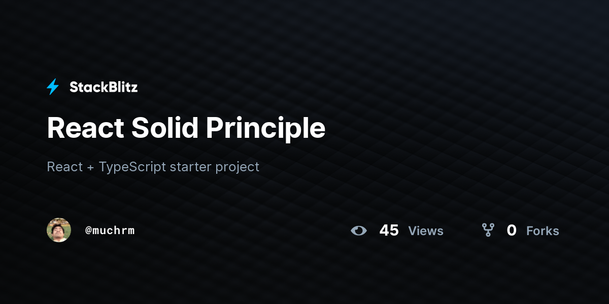 React Solid Principle - StackBlitz