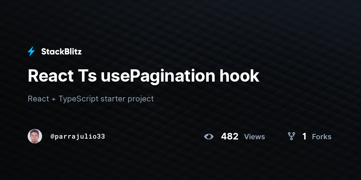 React Ts usePagination hook - StackBlitz