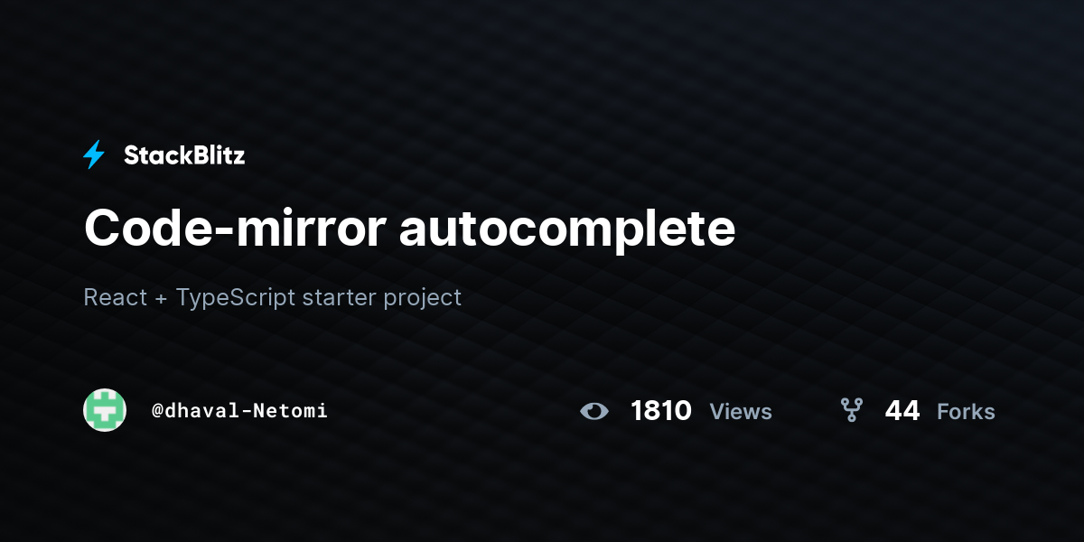 Code-mirror autocomplete - StackBlitz