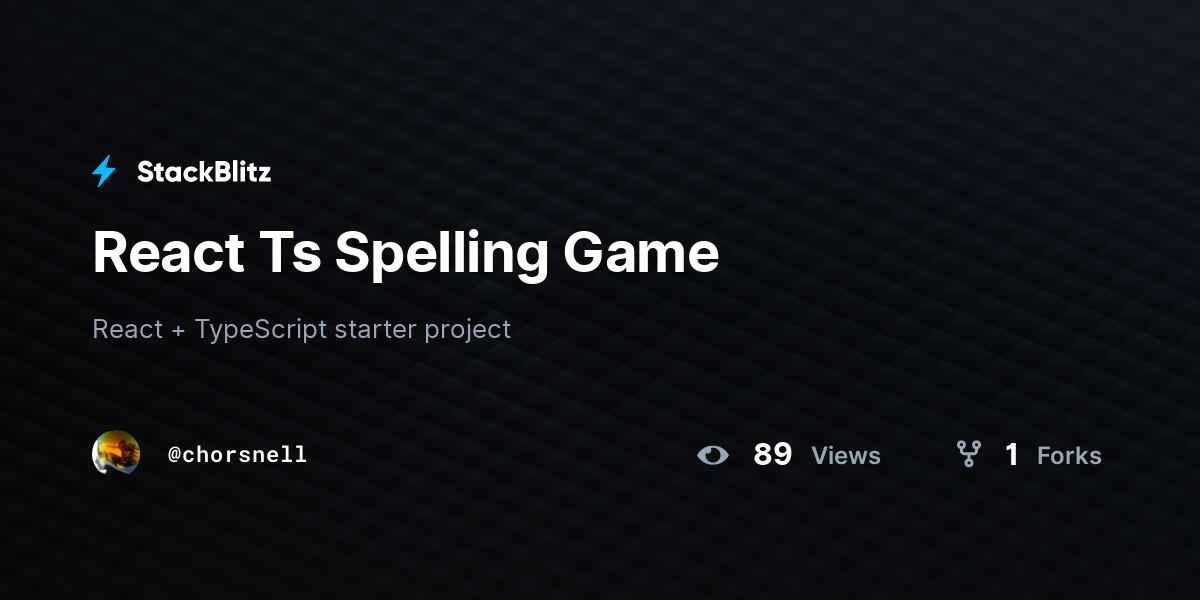 React Ts Spelling Game - StackBlitz