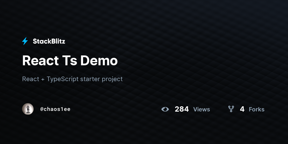 React Ts Demo - StackBlitz