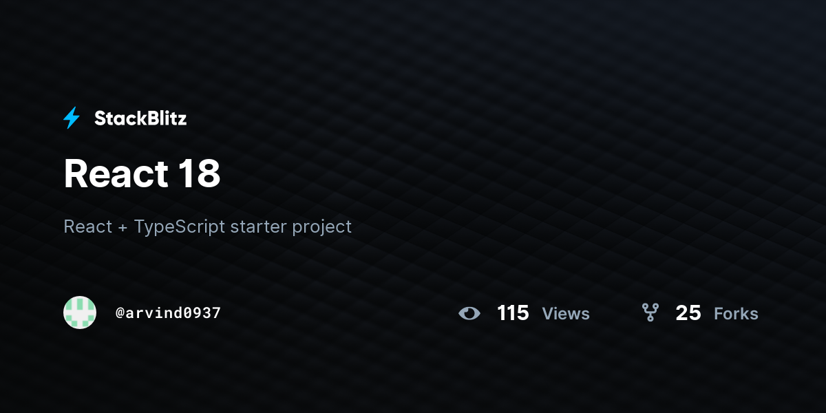 React 18 - StackBlitz