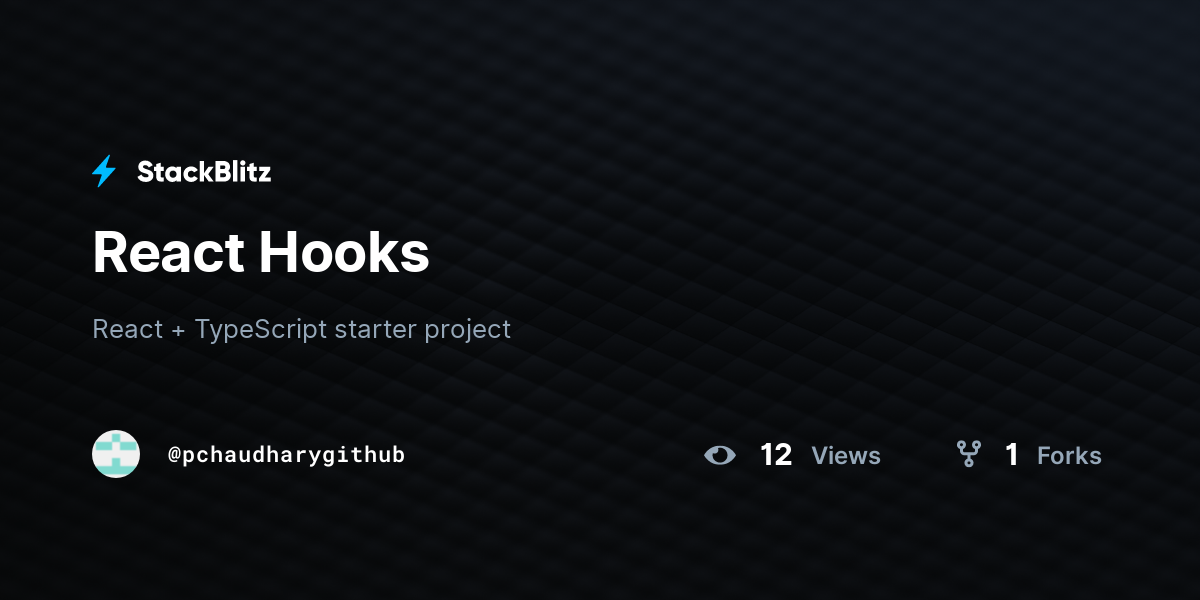 React Hooks - StackBlitz