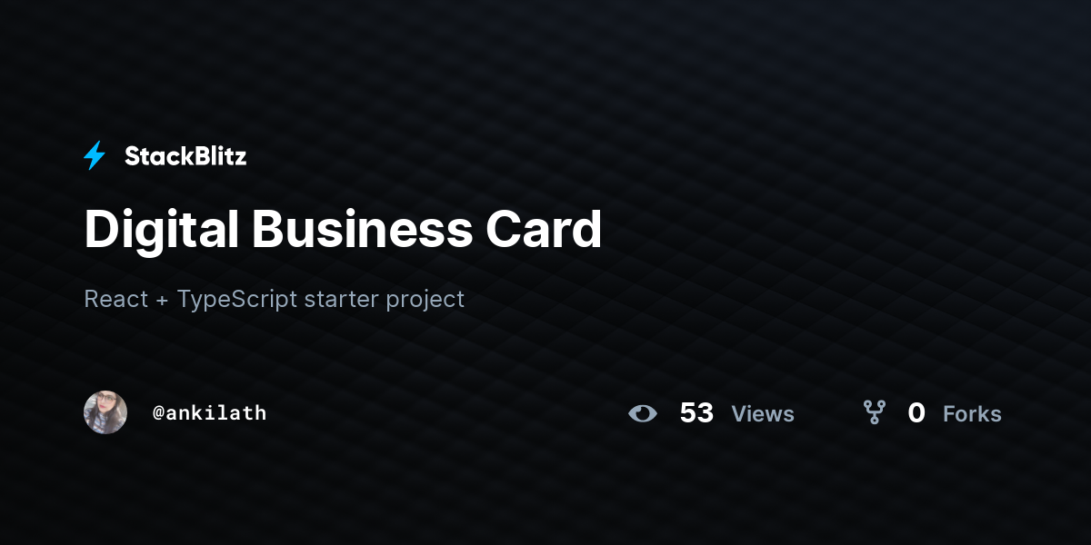 Digital Business Card - StackBlitz