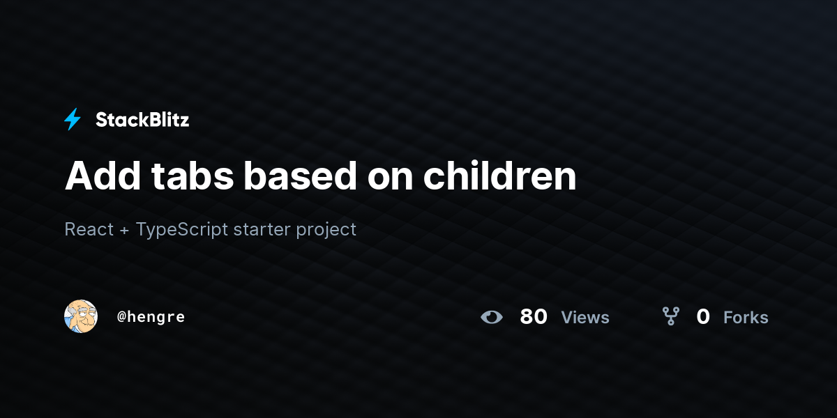 Add tabs based on children - StackBlitz
