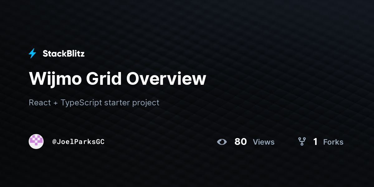 Wijmo Grid Overview - StackBlitz