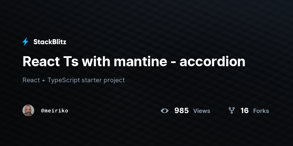 React Ts with mantine - accordion - StackBlitz