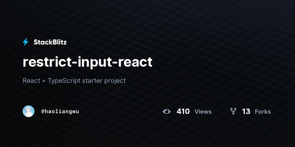 restrict-input-react - StackBlitz