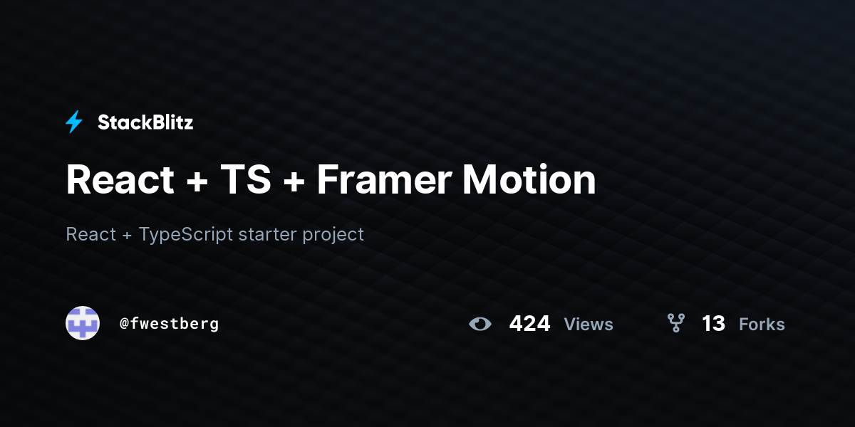 React + TS + Framer Motion - StackBlitz