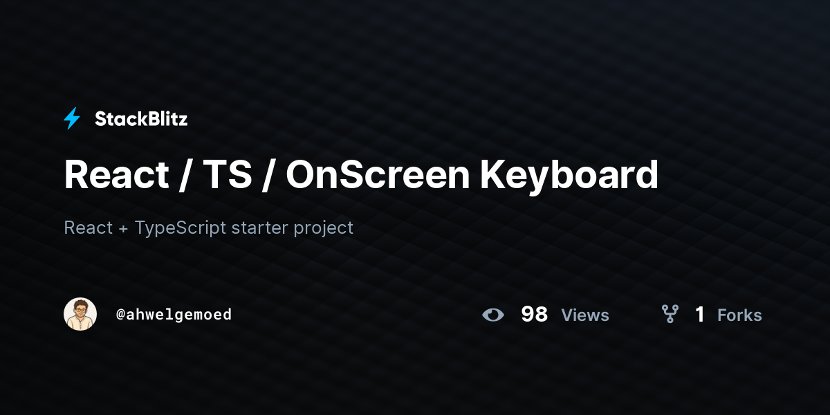 React / TS / OnScreen Keyboard - StackBlitz