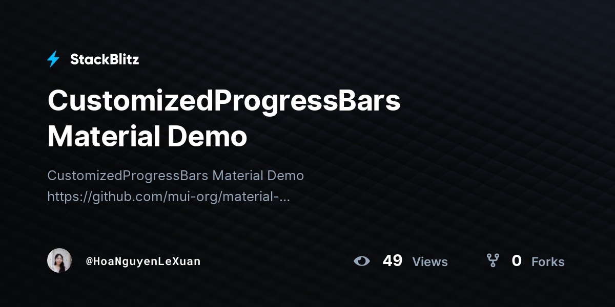 CustomizedProgressBars Material Demo - StackBlitz