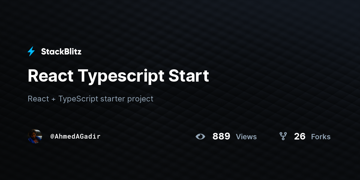 React Typescript Start - StackBlitz
