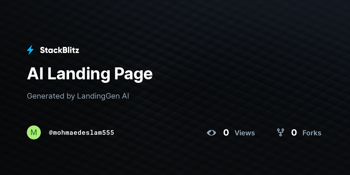 AI Landing Page - StackBlitz