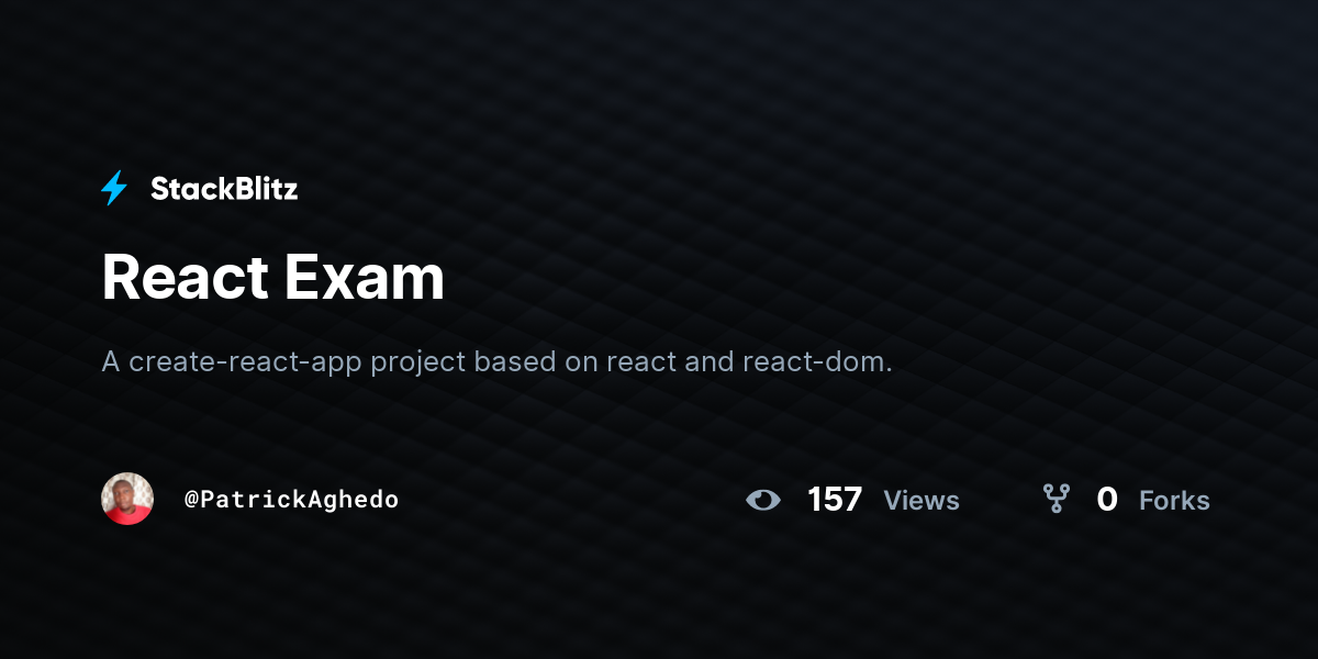 React Exam - StackBlitz