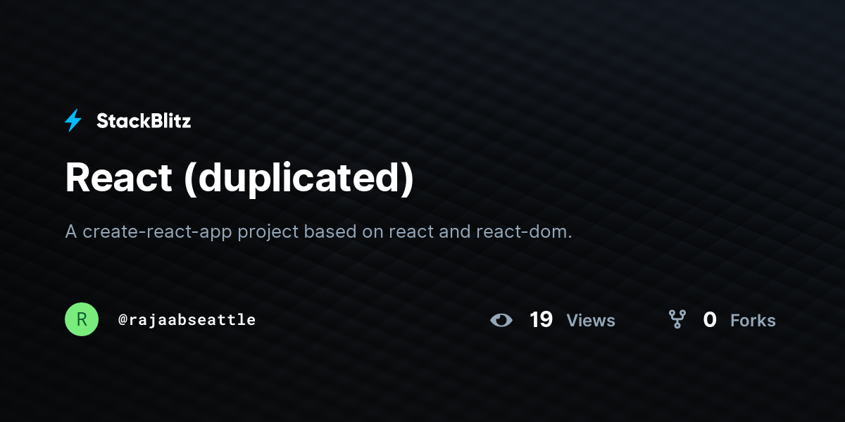 React (duplicated) - StackBlitz