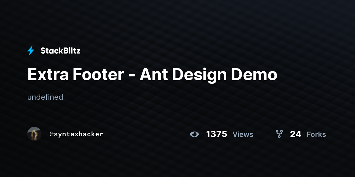 Extra Footer - Ant Design Demo - StackBlitz