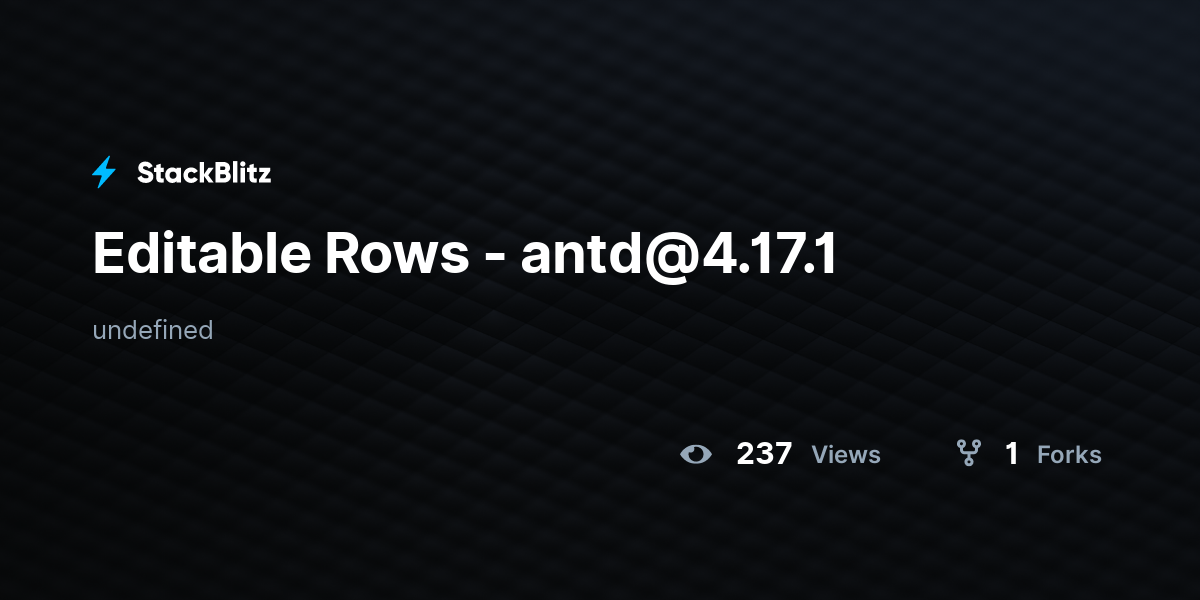 Editable Rows - antd@4.17.1 - StackBlitz