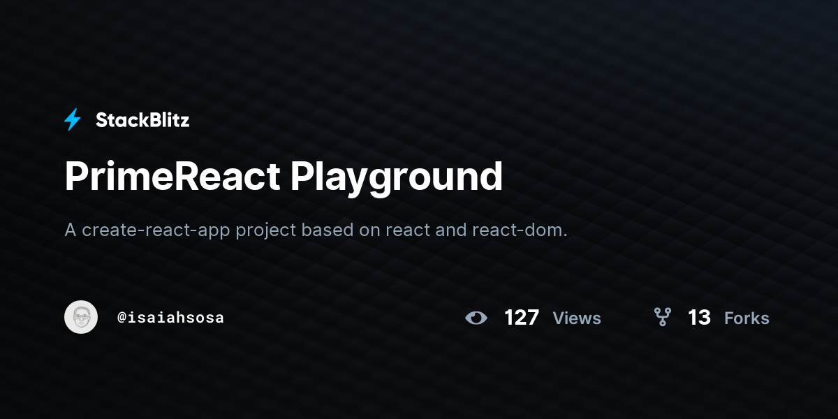 PrimeReact Playground - StackBlitz