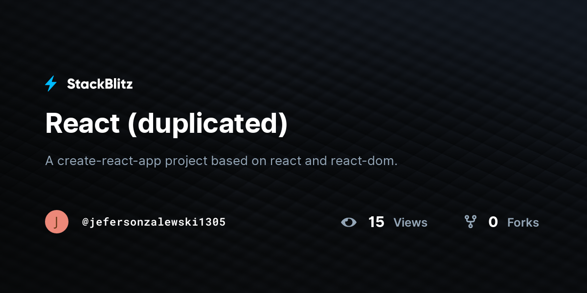 React (duplicated) - StackBlitz