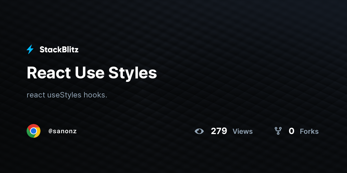 React Use Styles - StackBlitz