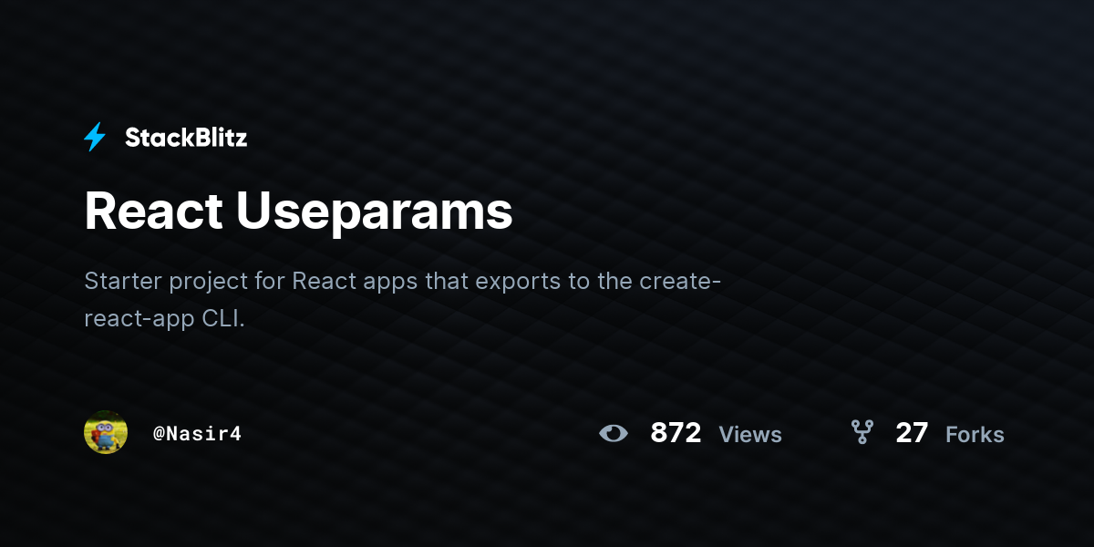React Useparams - StackBlitz