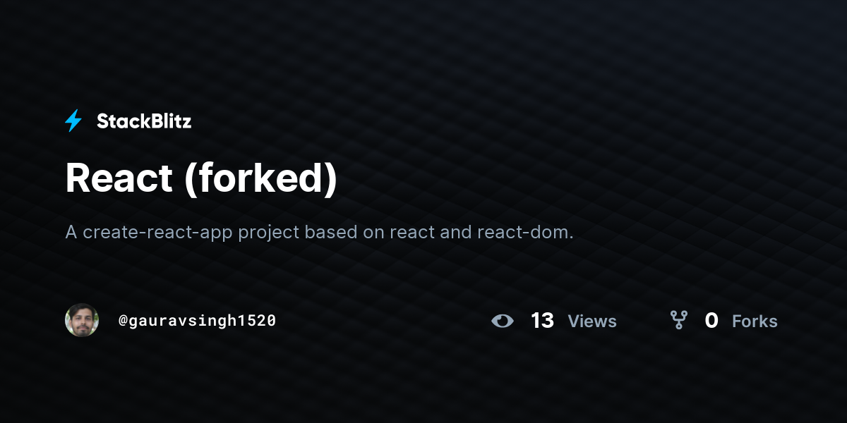React (forked) - StackBlitz