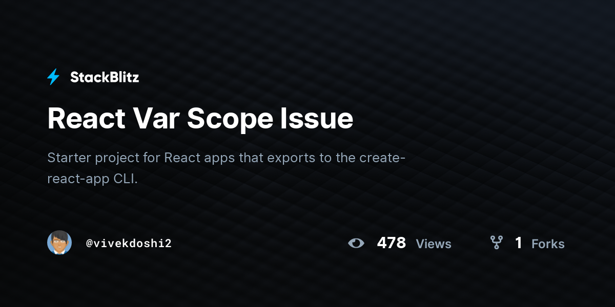 React Var Scope Issue - StackBlitz