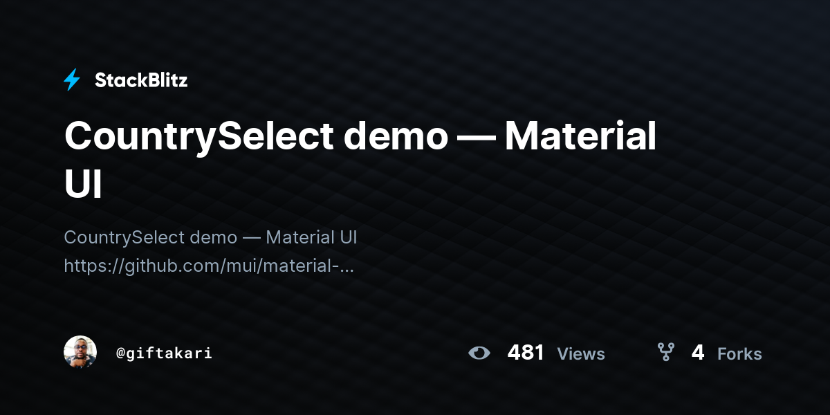 CountrySelect demo — Material UI - StackBlitz