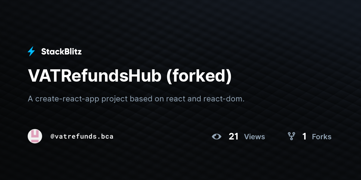 VATRefundsHub (forked) - StackBlitz
